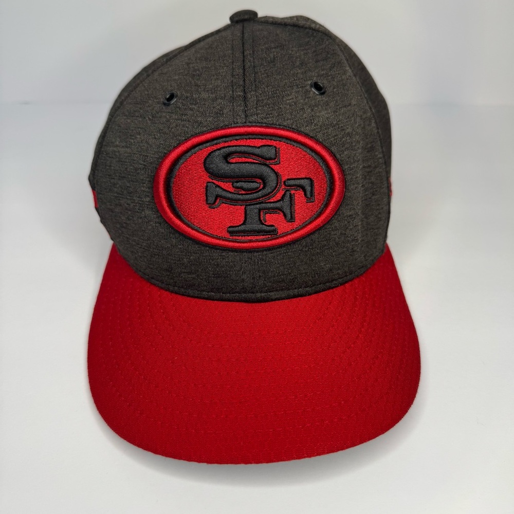 New Era 59fifty San Francisco 49ers Size 7 3/4 Hat Charcoal Red‎ Stipe